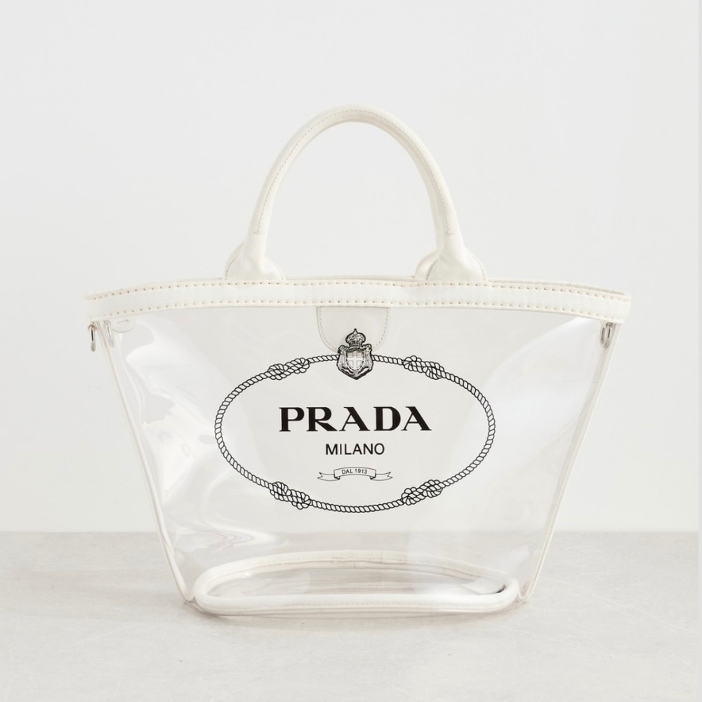 Prada Canapa Tote Bag, Plexi PVC